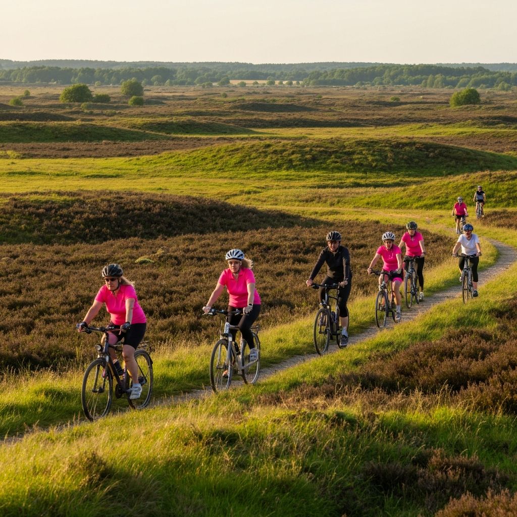 Fietsers in het Peel landschap